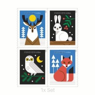 Cheap Winter Woodland Animals Stamps Fiscal Reporting & Tax Season Compliance Logistics || 100Pcs (5 Books)