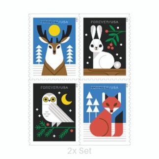 Bulk Winter Woodland Animals Stamps High-Impact CRM & Property Marketing Logistics || 200Pcs (10 Books)