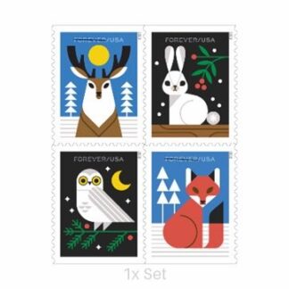 Best Price Winter Woodland Animals Stamps Institutional Support & Donor Stewardship Pack || 100Pcs (5 Books)